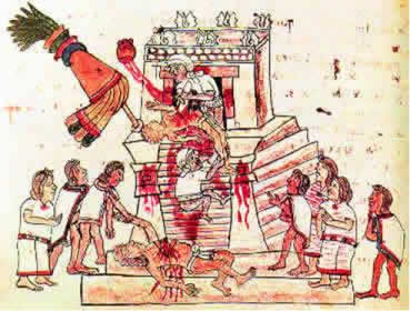 Sacrifícios humanos representados em uma pintura maia